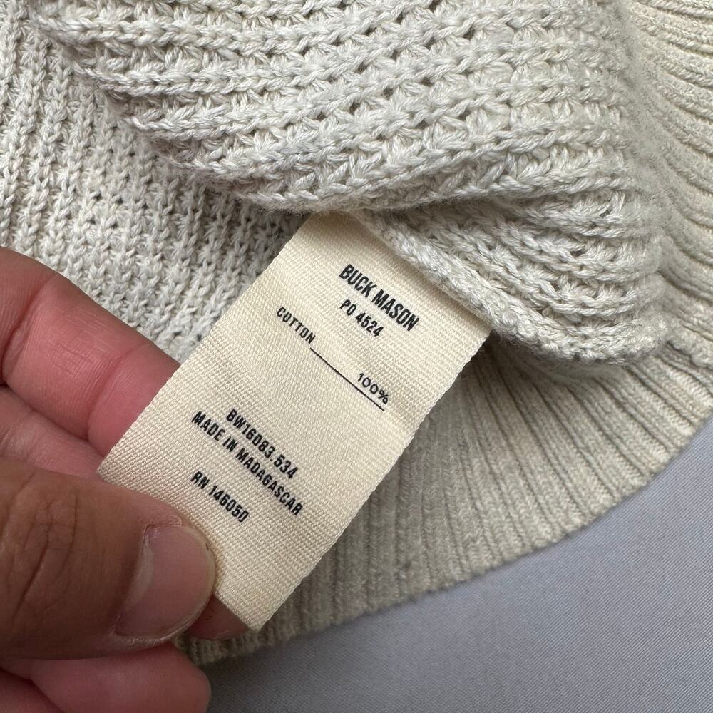 Buck Mason Seafarer Cotton Shrunken Crew Sweater Women's Medium READ Luxury - Picture 5 of 13